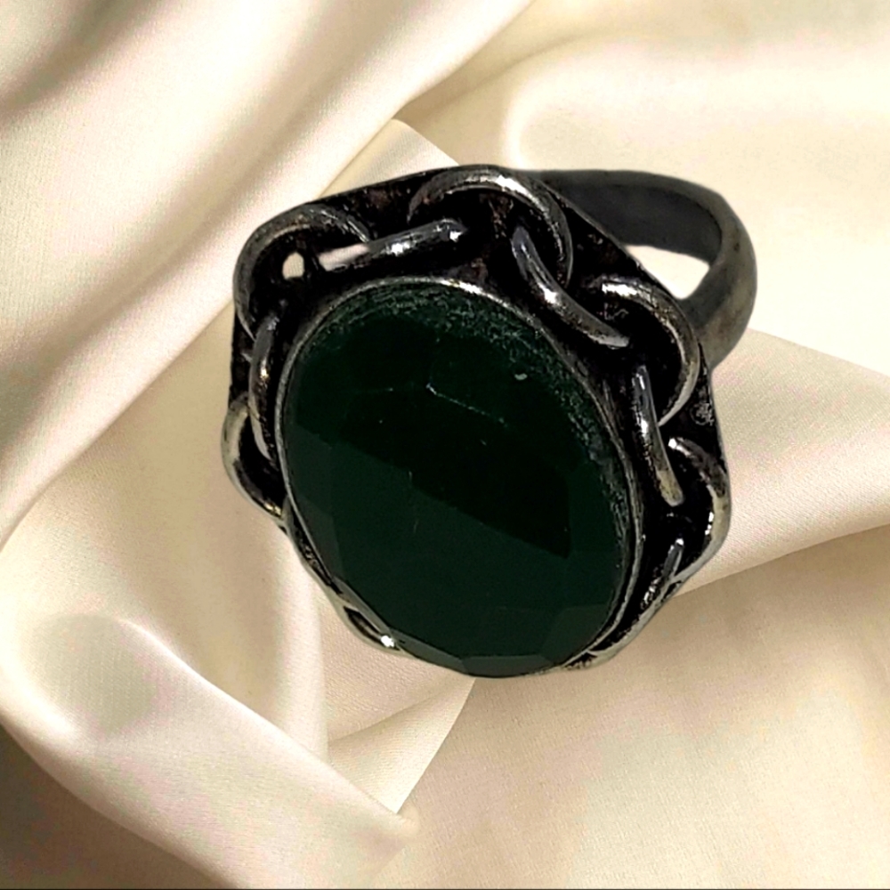 Aventurine on 925 Silver ring with adjustable band